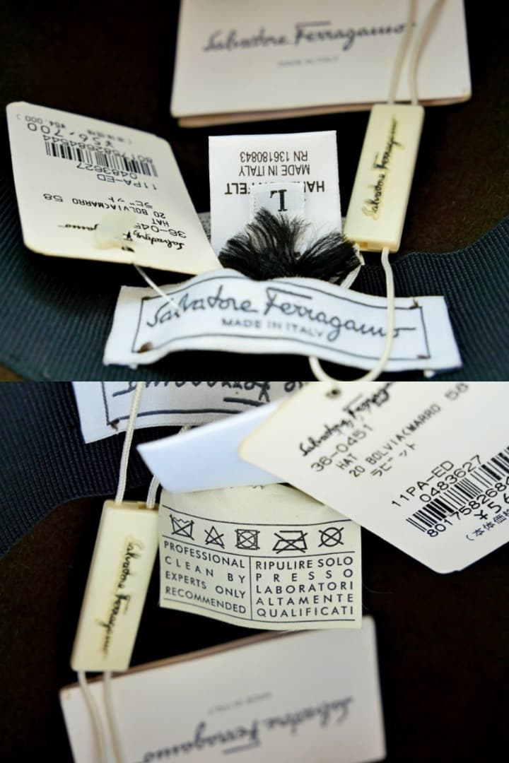 ★未使用　サルバトーレフェラガモ　ボルサリーノタイプ　ハット　茶　ラビットファー