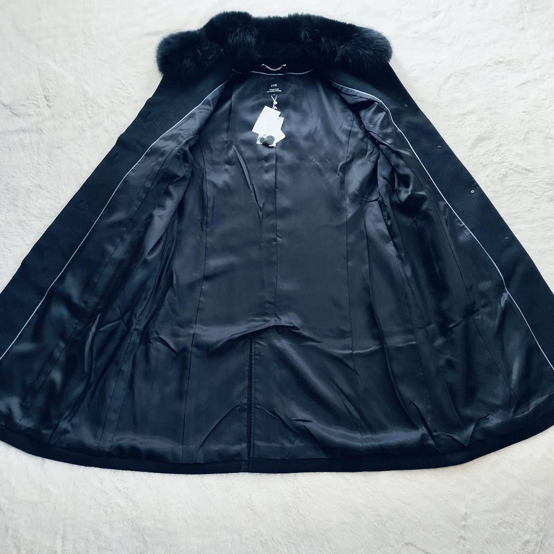 【大きなサイズ☆タグ付】23区　ロングコート　カシミヤ　ブルーフォックスファー