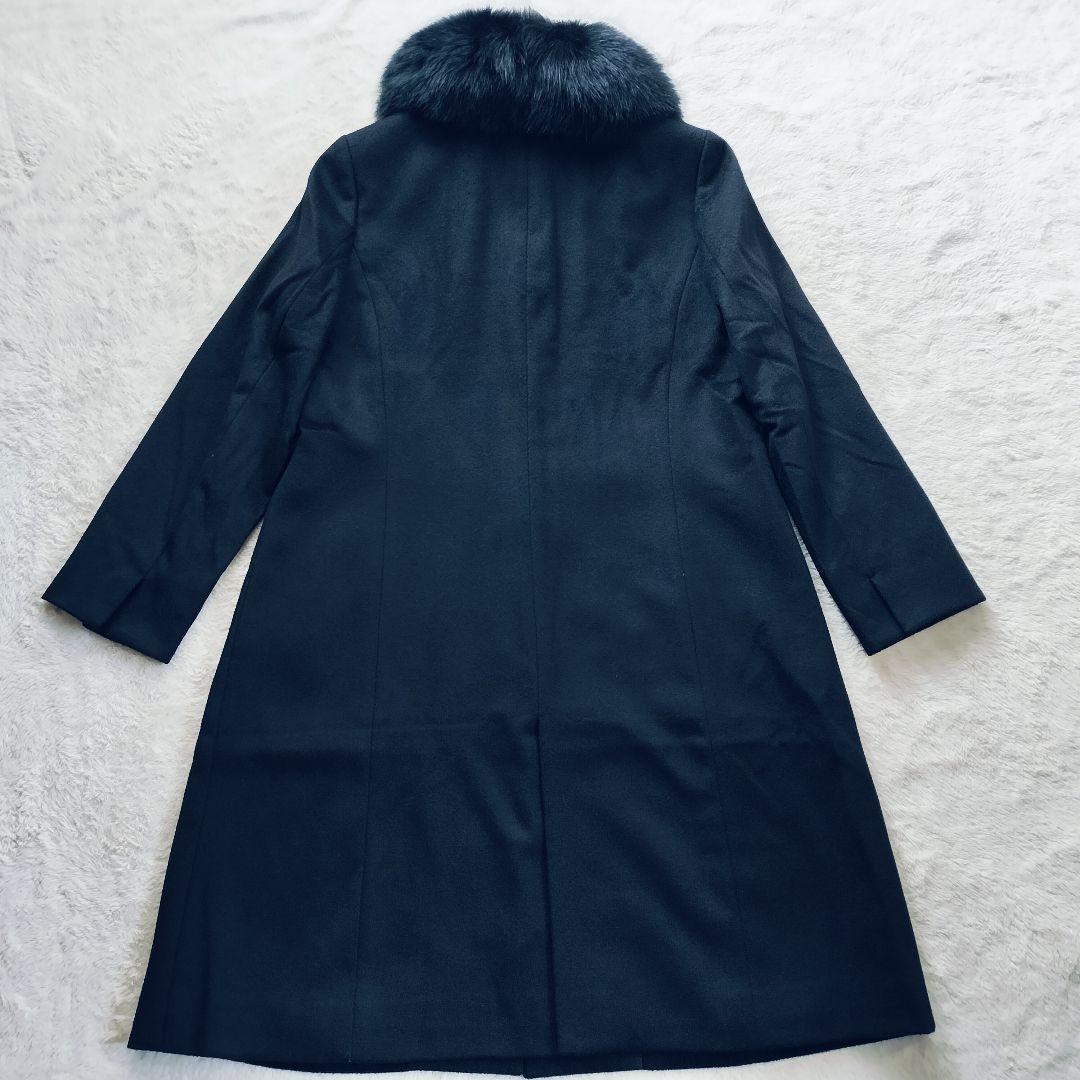 【大きなサイズ☆タグ付】23区　ロングコート　カシミヤ　ブルーフォックスファー