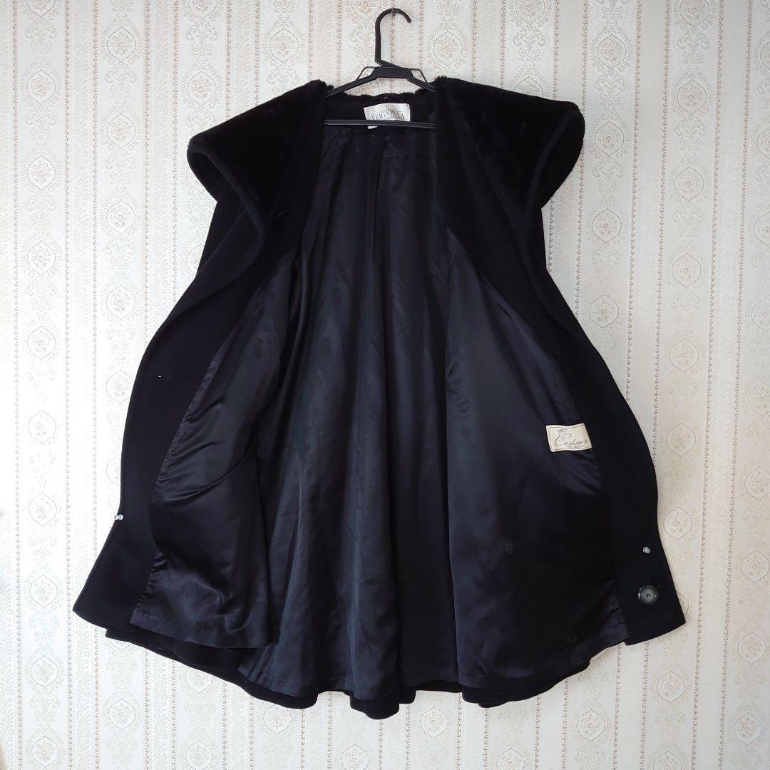 極美品❄あったかい！カシミヤ混 ダブルチェスターコート ロングコート Aライン