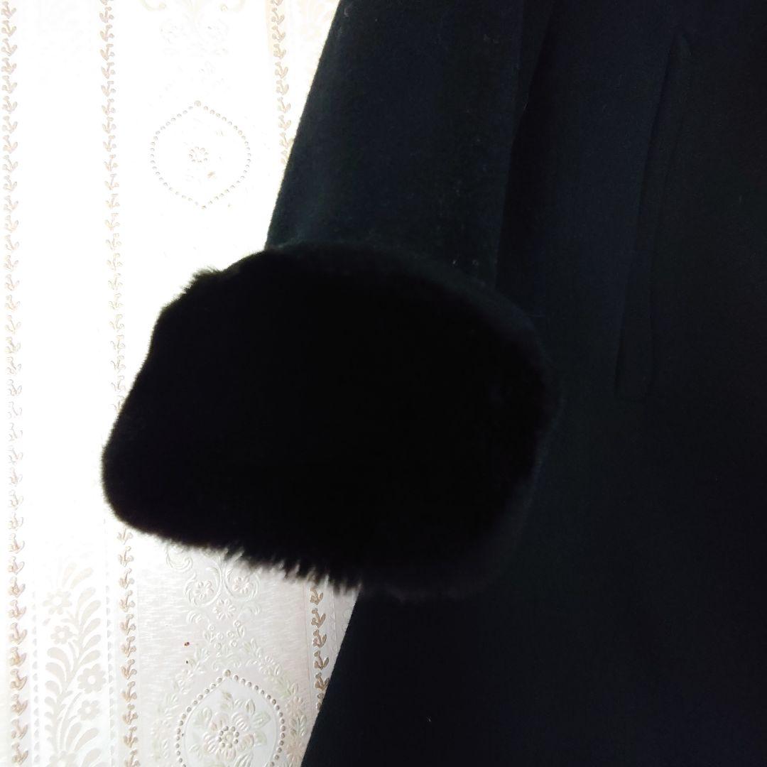 極美品❄あったかい！カシミヤ混 ダブルチェスターコート ロングコート Aライン