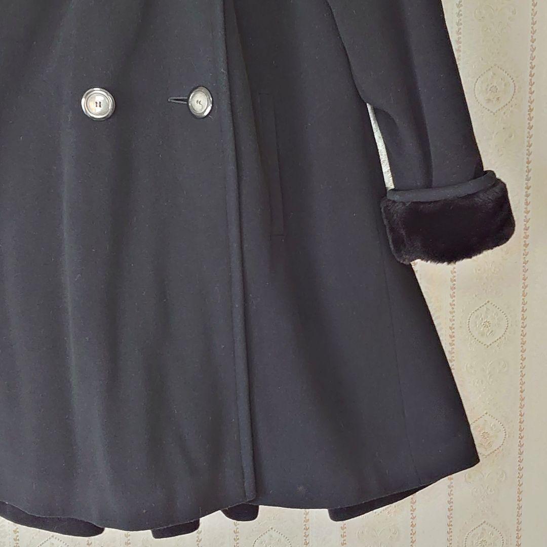 極美品❄あったかい！カシミヤ混 ダブルチェスターコート ロングコート Aライン