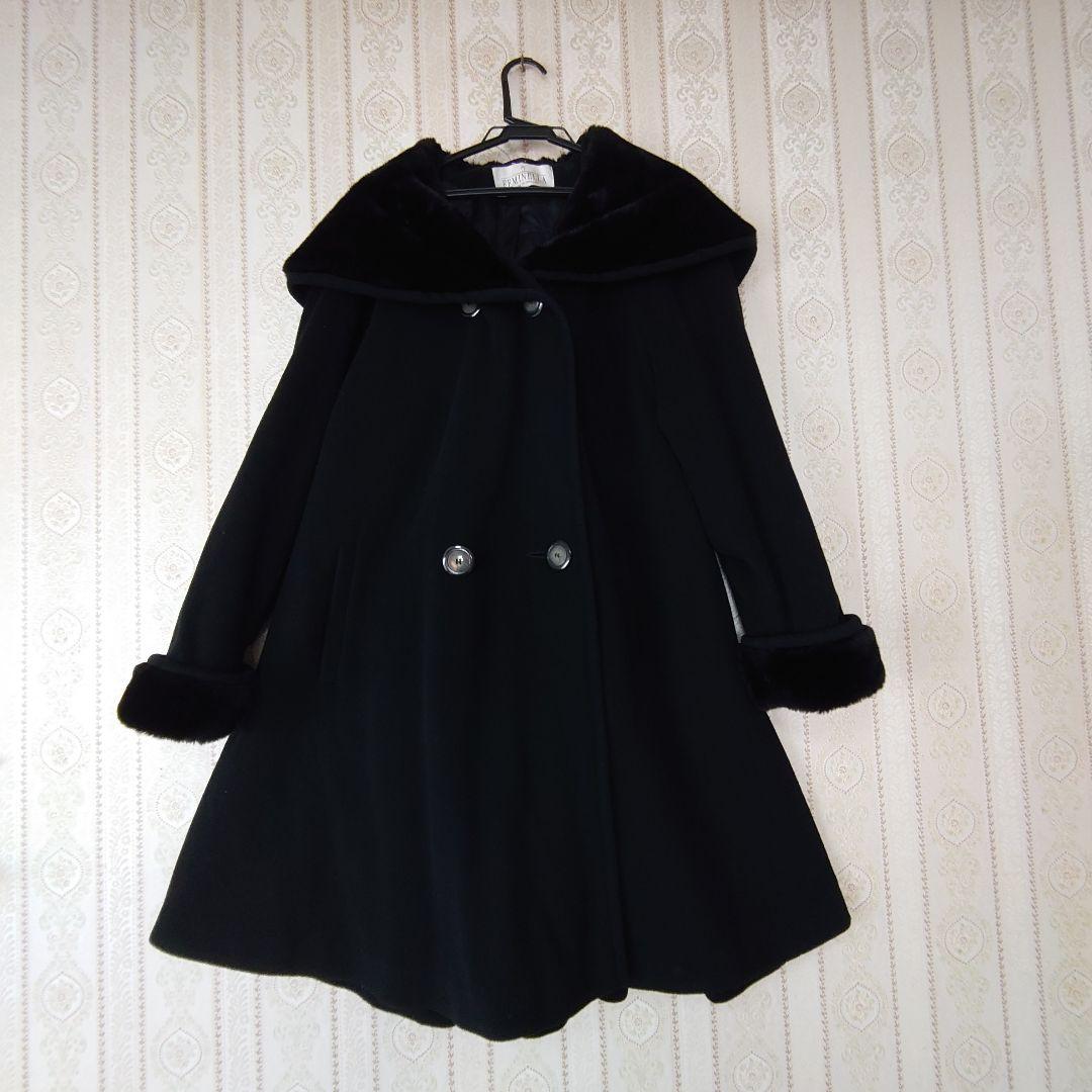 極美品❄あったかい！カシミヤ混 ダブルチェスターコート ロングコート Aライン