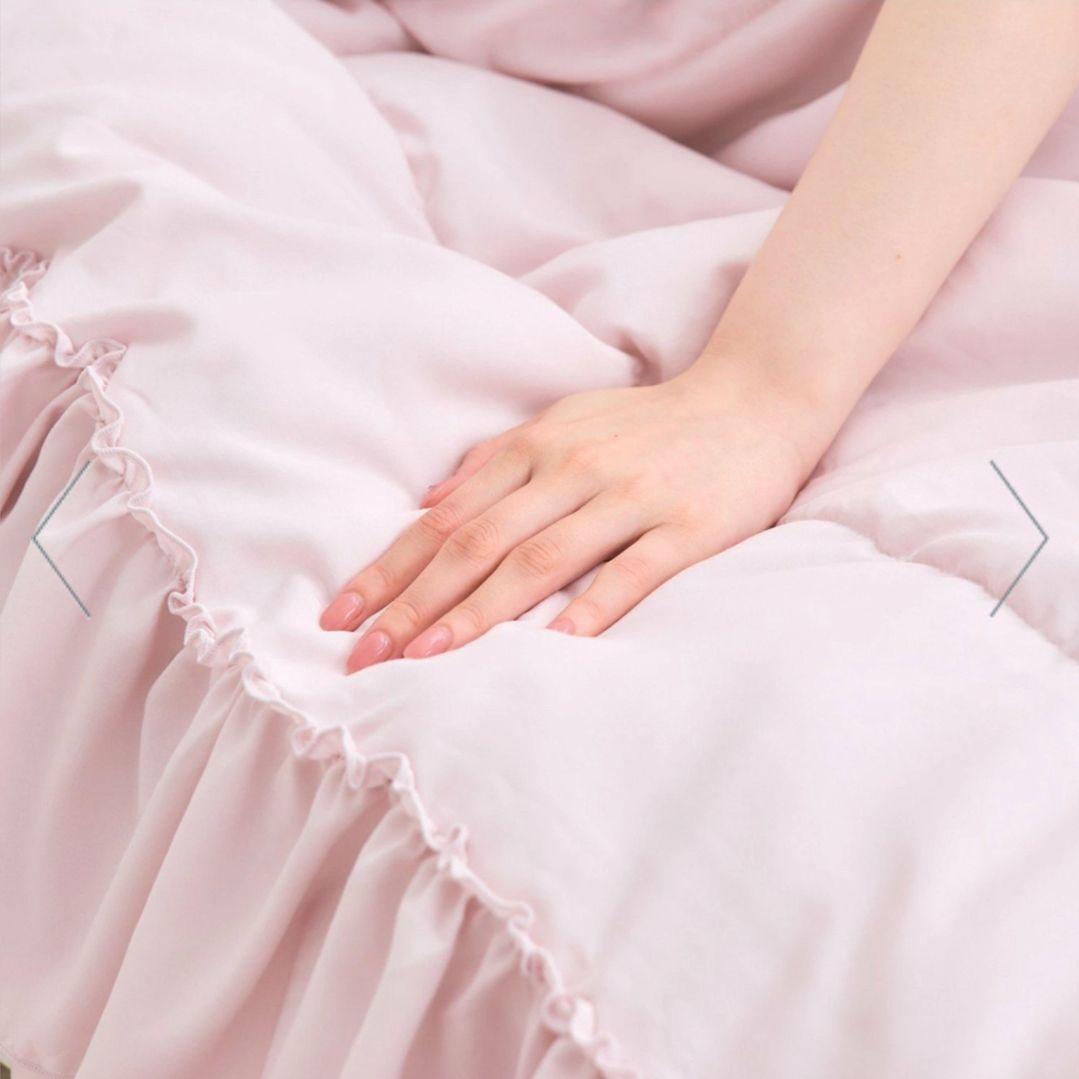 Francfranc ふわろ 肌掛け布団/ベッドパッド フリル シングル PK