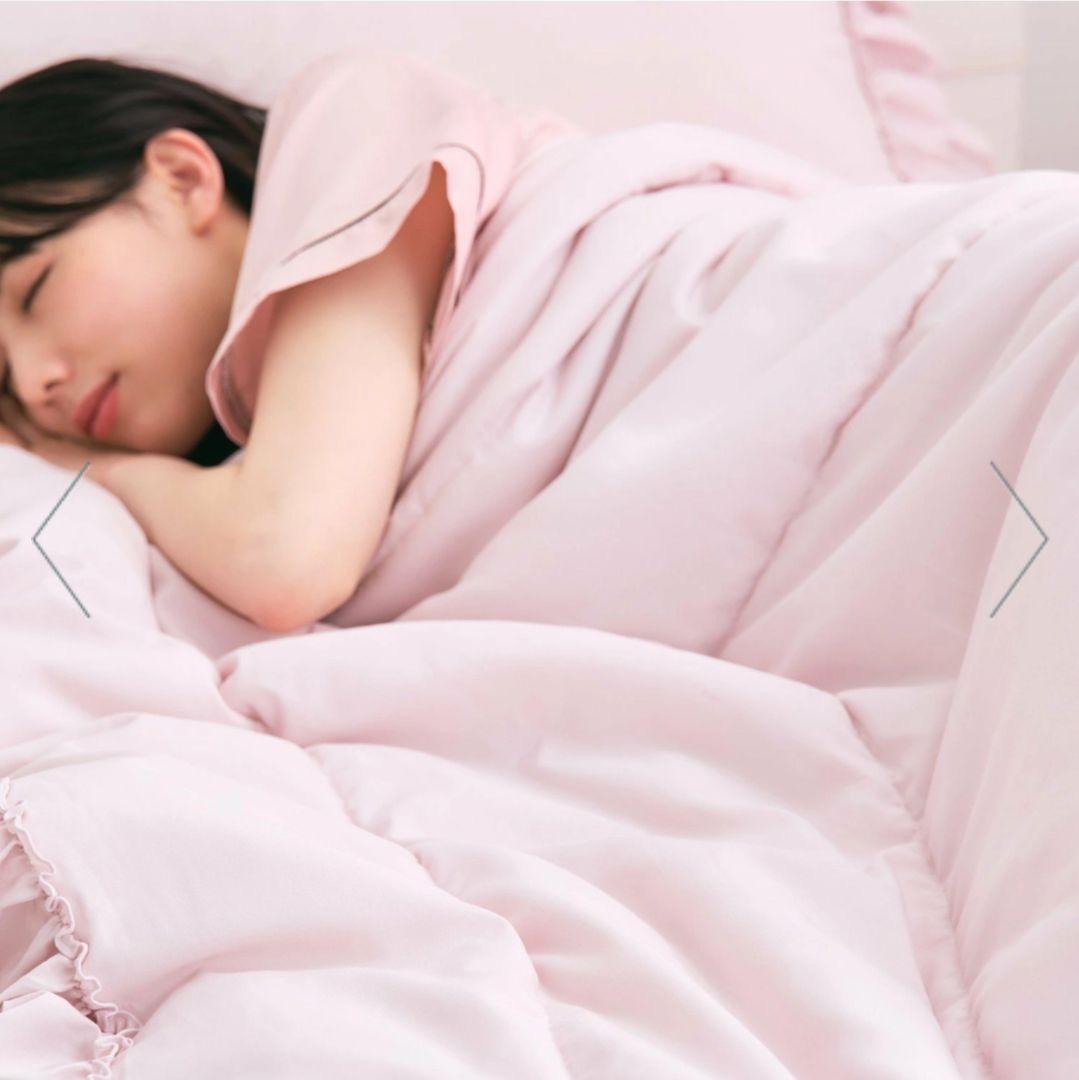 Francfranc ふわろ 肌掛け布団/ベッドパッド フリル シングル PK