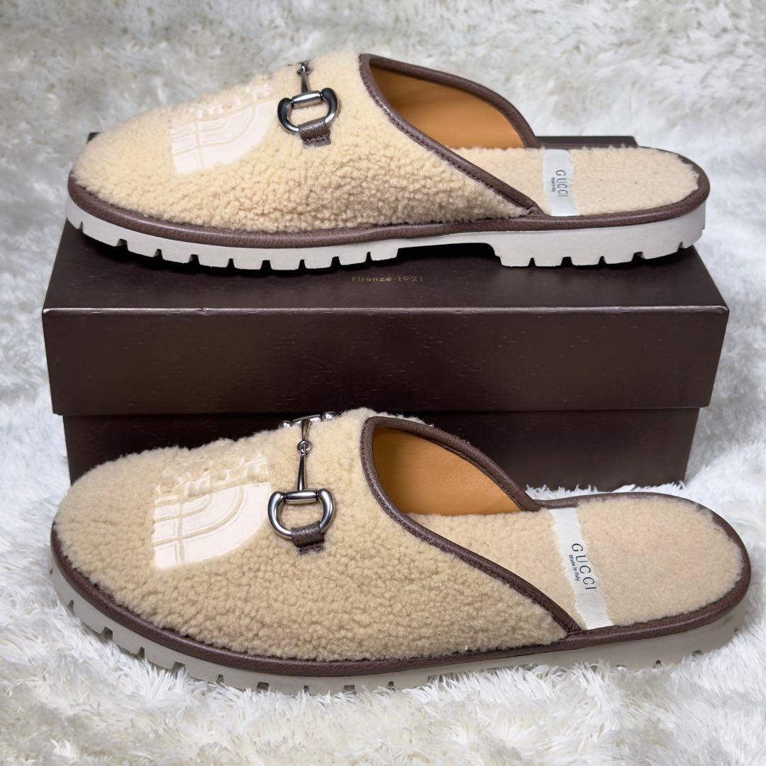 美品✨GUCCIグッチ ノースフェイスコラボボアサンダル ホースビット GG