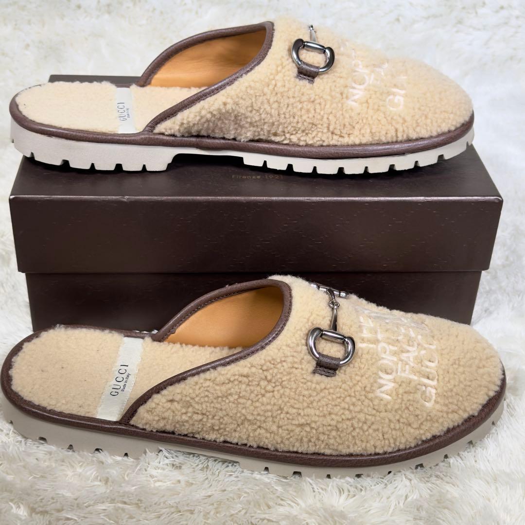 美品✨GUCCIグッチ ノースフェイスコラボボアサンダル ホースビット GG