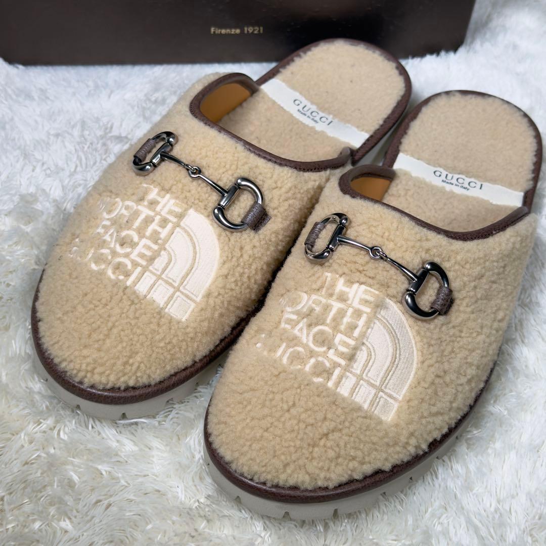 美品✨GUCCIグッチ ノースフェイスコラボボアサンダル ホースビット GG