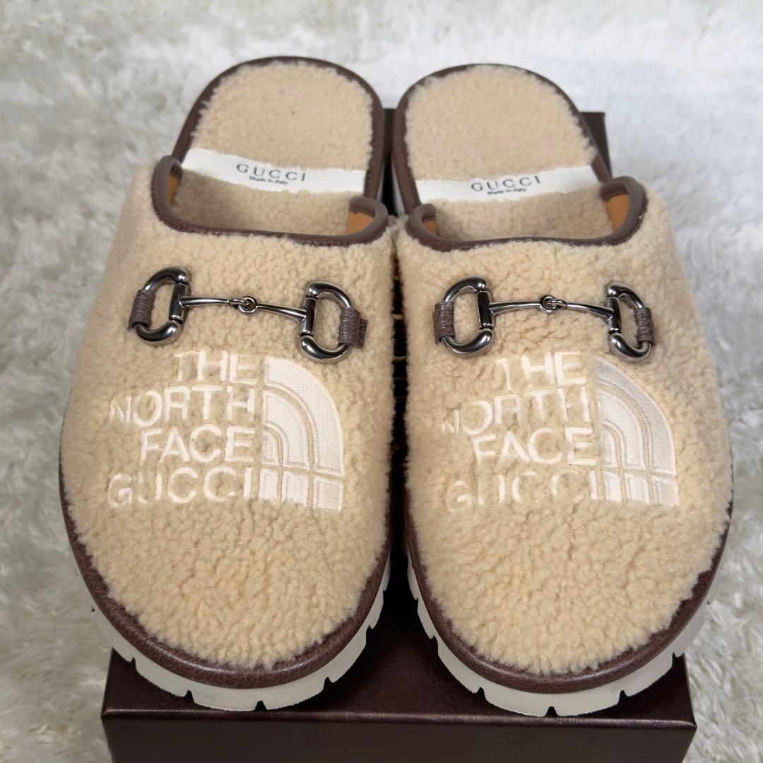 美品✨GUCCIグッチ ノースフェイスコラボボアサンダル ホースビット GG