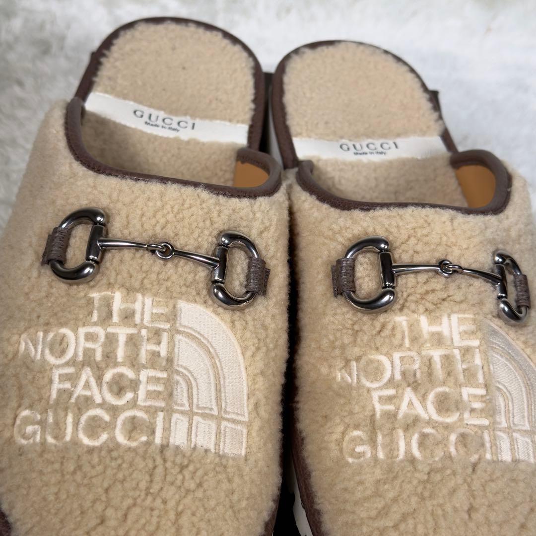 美品✨GUCCIグッチ ノースフェイスコラボボアサンダル ホースビット GG