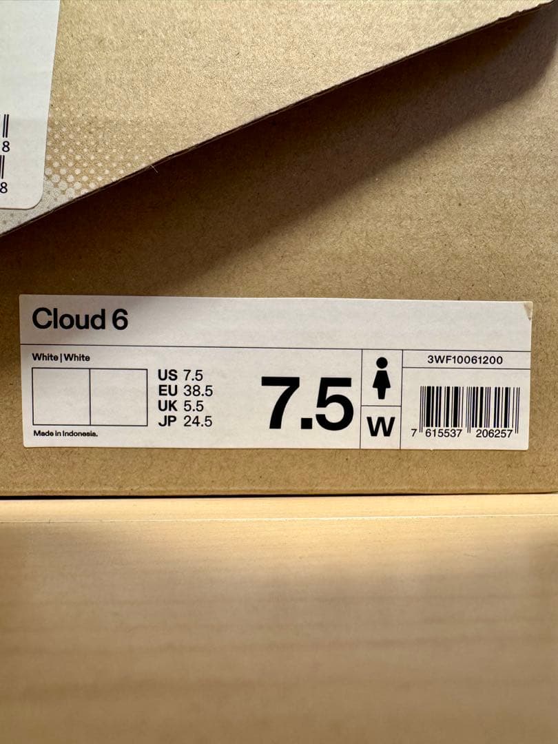 【極美品】On Cloud 6 ウィメンズ 24.5cm ホワイト| ホワイト