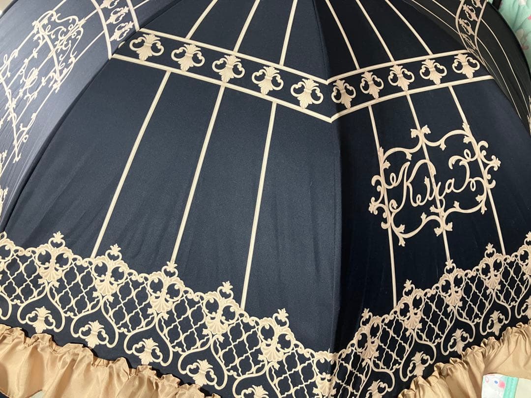 今井キラ×Lumiebre コラボ傘『鳥かごの冠』　黒　ブラック　日傘
