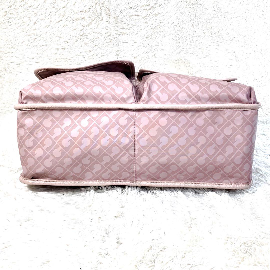 ゲラルディーニ ソフティ トートバッグ ハンド 総柄 ダブルポケット ピンク系