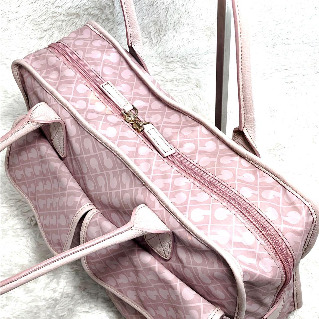 ゲラルディーニ ソフティ トートバッグ ハンド 総柄 ダブルポケット ピンク系