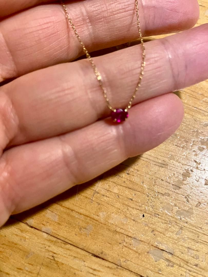 き*読様 K18＊0.262ct一粒ルビーネックレスです