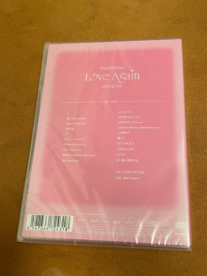 西野カナ　2024 Love Again コンサート　ライブ　DVD 通常　初回