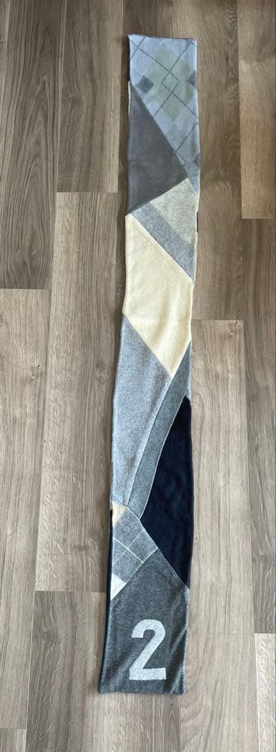 超希少！未使用カシミヤ100%FAKE London パッチワークマフラー英国製