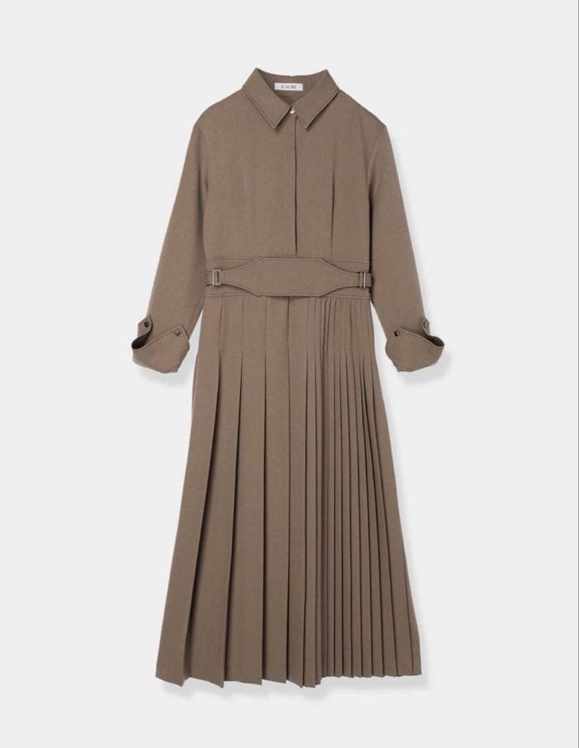 L'AUBE BLANC Asymmetry pleats Dress Sサイズ