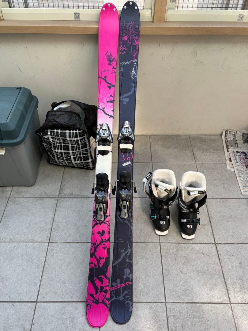 スキー板ビンディングブーツ3点セットレディース161cm 、23.0cm