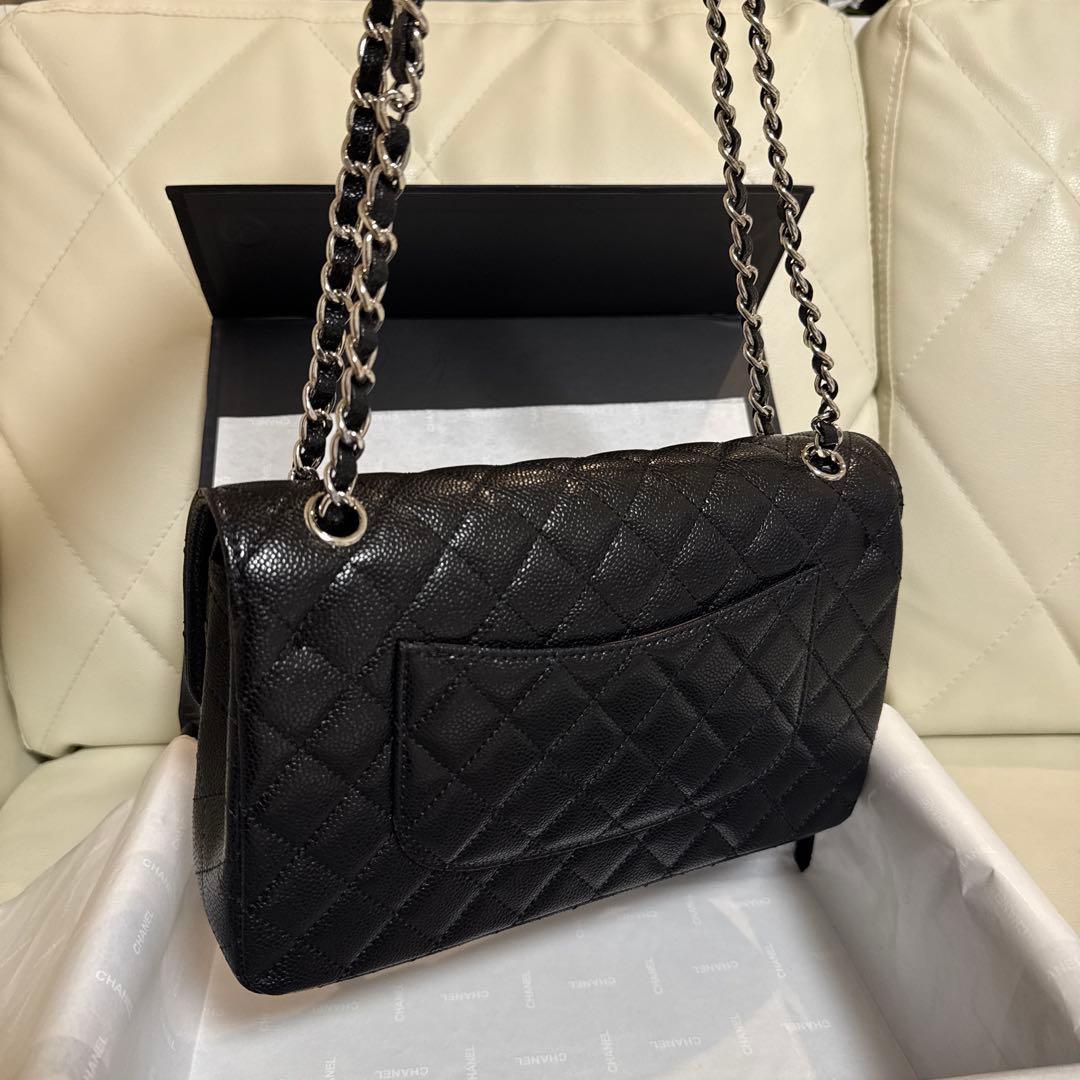 ノベルティCHANEL チェーン フラップバッグ キャビアスキン 2way