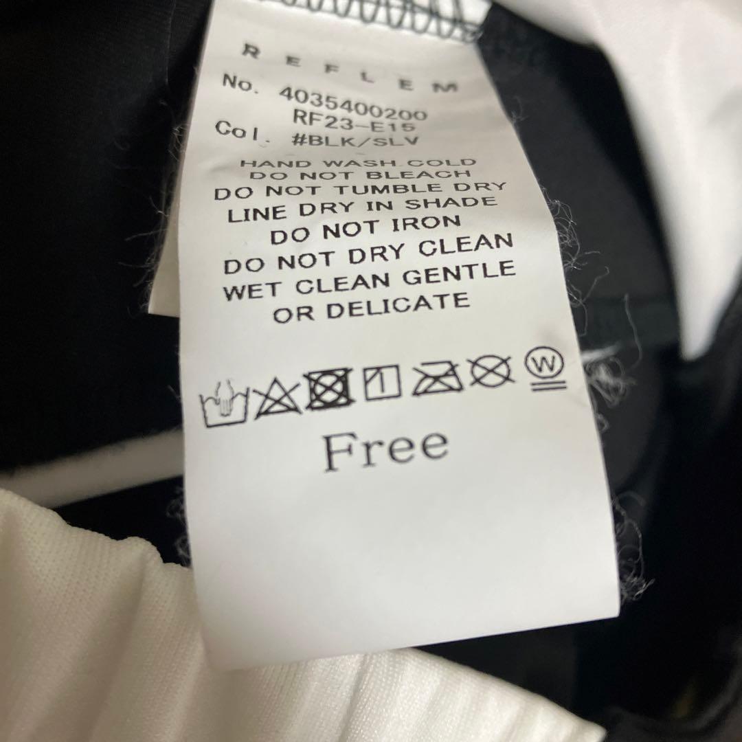 レフレム REFLEM BIG切替メタリックジャージパーカー ブラック×シルバー