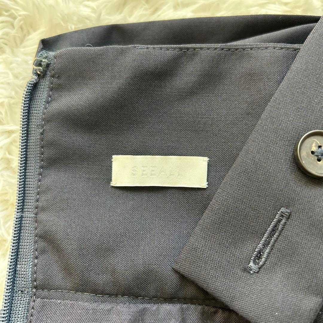 SEEALL ロンパース　サロペット　オールインワン　オーバーオール　ネイビー