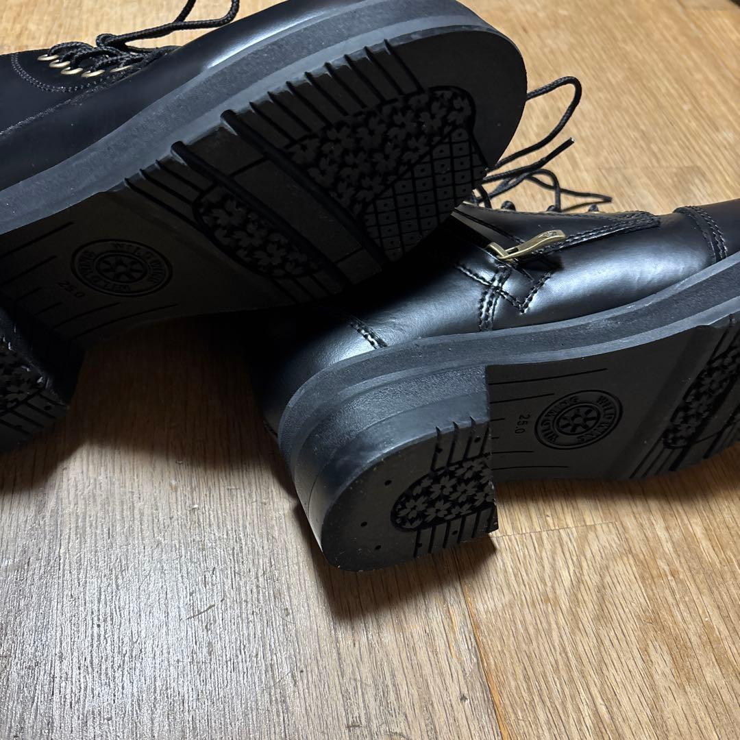 [ワイルドウィング] 厚底スワロー　本革バイクブーツ　25.0cm