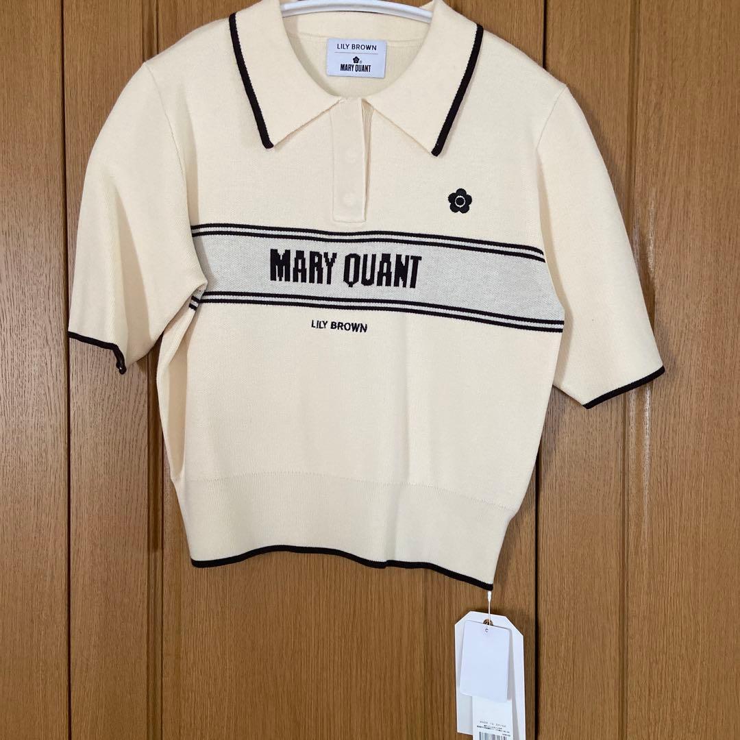 マリークワント MARY QUANT リリーブラウン 半袖 ポロシャツ ニット