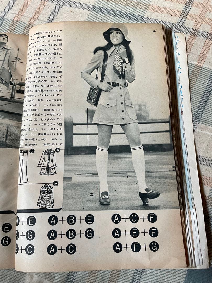 昭和45年／装苑・5月号付録・夏まで着られる組み合わせ服。【122ページ】。