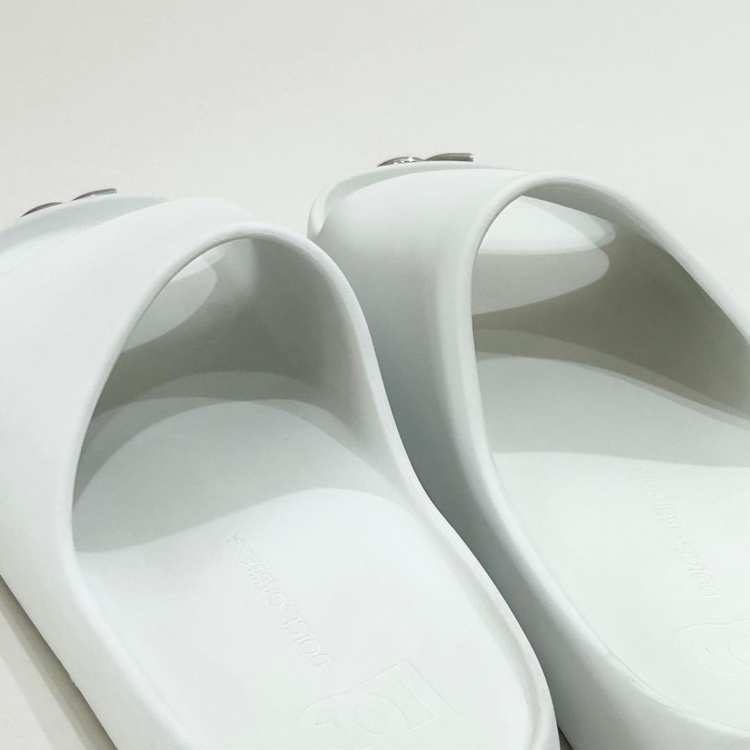 ドルチェ&ガッバーナ スライドサンダル 厚底 シルバーロゴ ホワイト 43