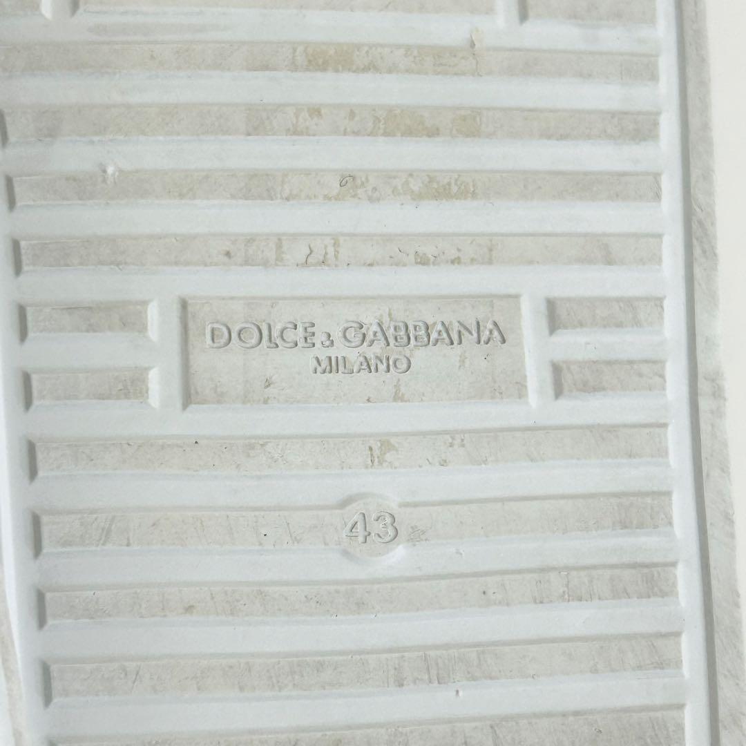 ドルチェ&ガッバーナ スライドサンダル 厚底 シルバーロゴ ホワイト 43