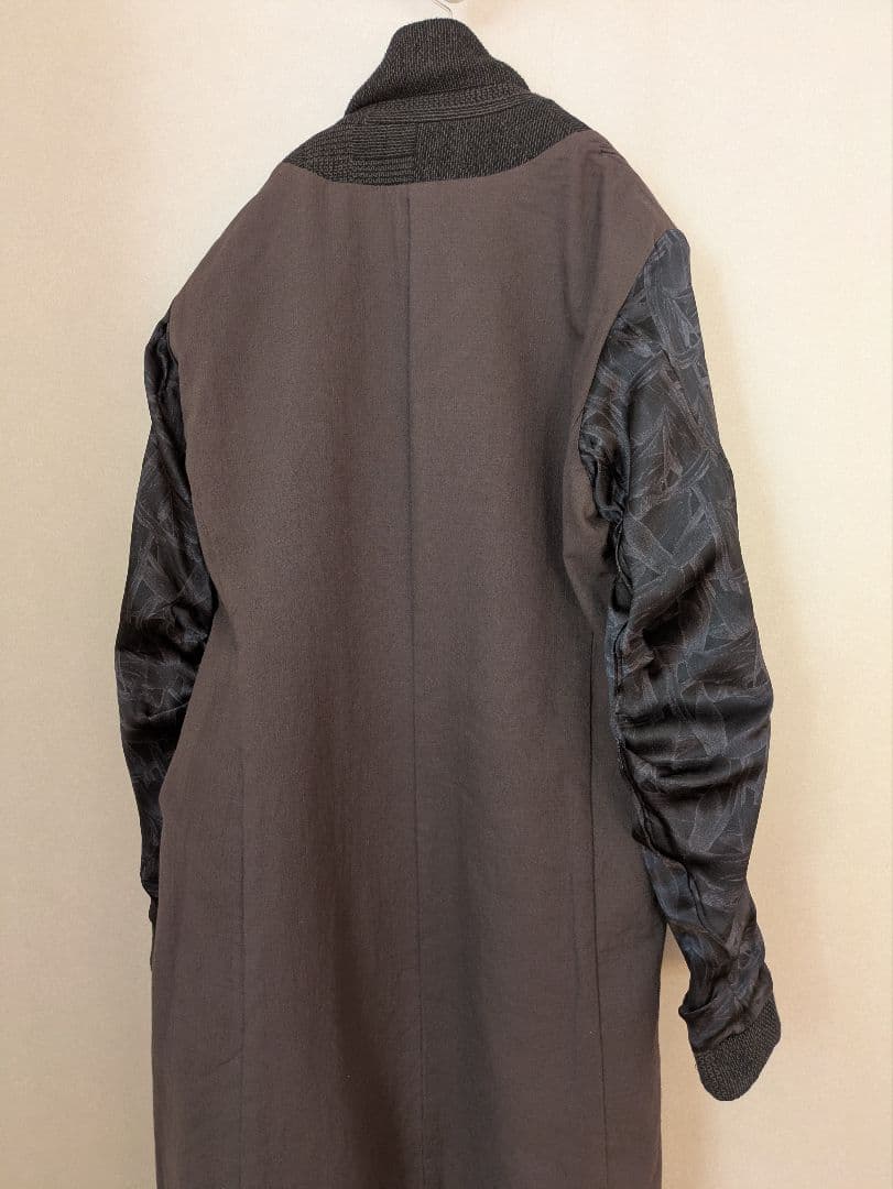 黒 ウール混合 チェスターコート