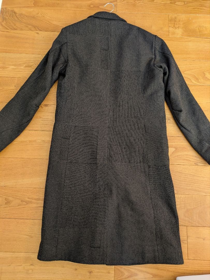 黒 ウール混合 チェスターコート