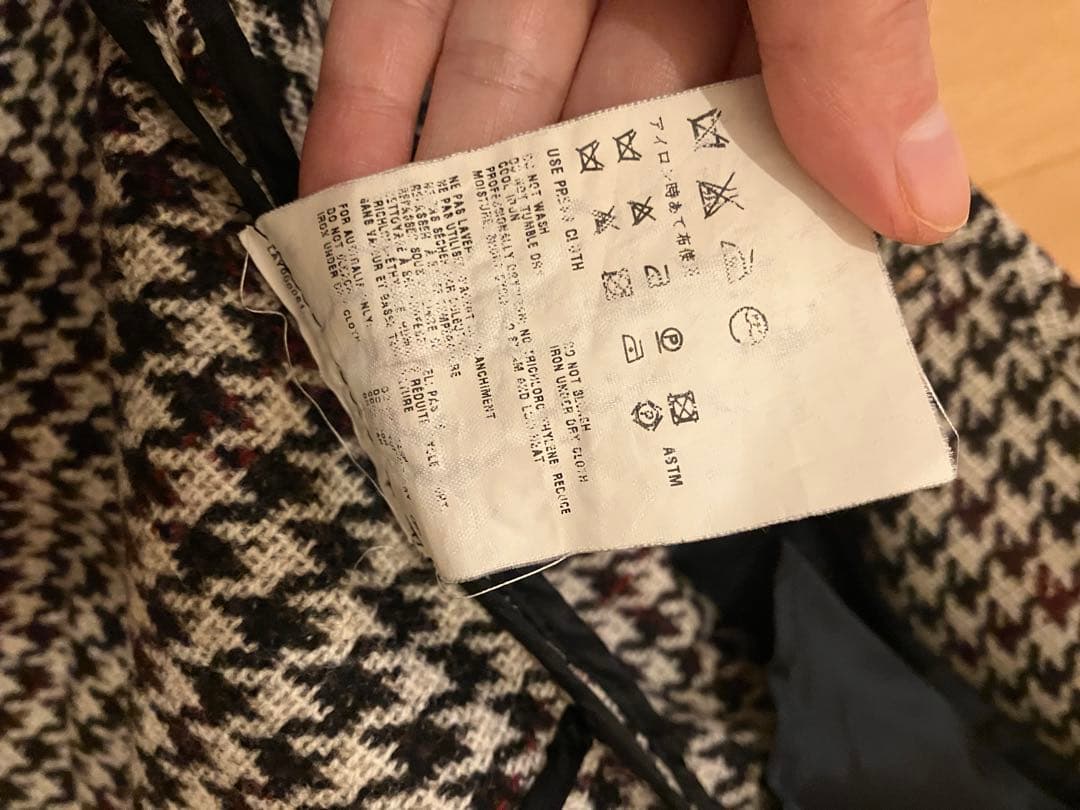 ミュウミュウ　シングルジャケット ツイード 千鳥格子 ハウンドトゥース