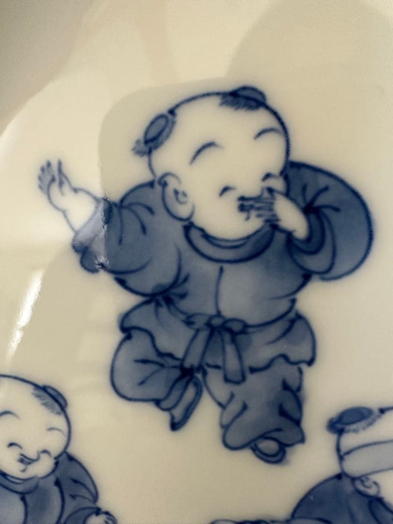 三川内焼☆平戸松山窯☆飾り皿☆唐子七人