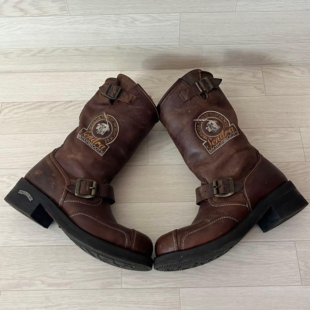 【ベッカム愛用】センドラ Sendra エンジニアブーツ ロゴ刺繍 漢 EU40