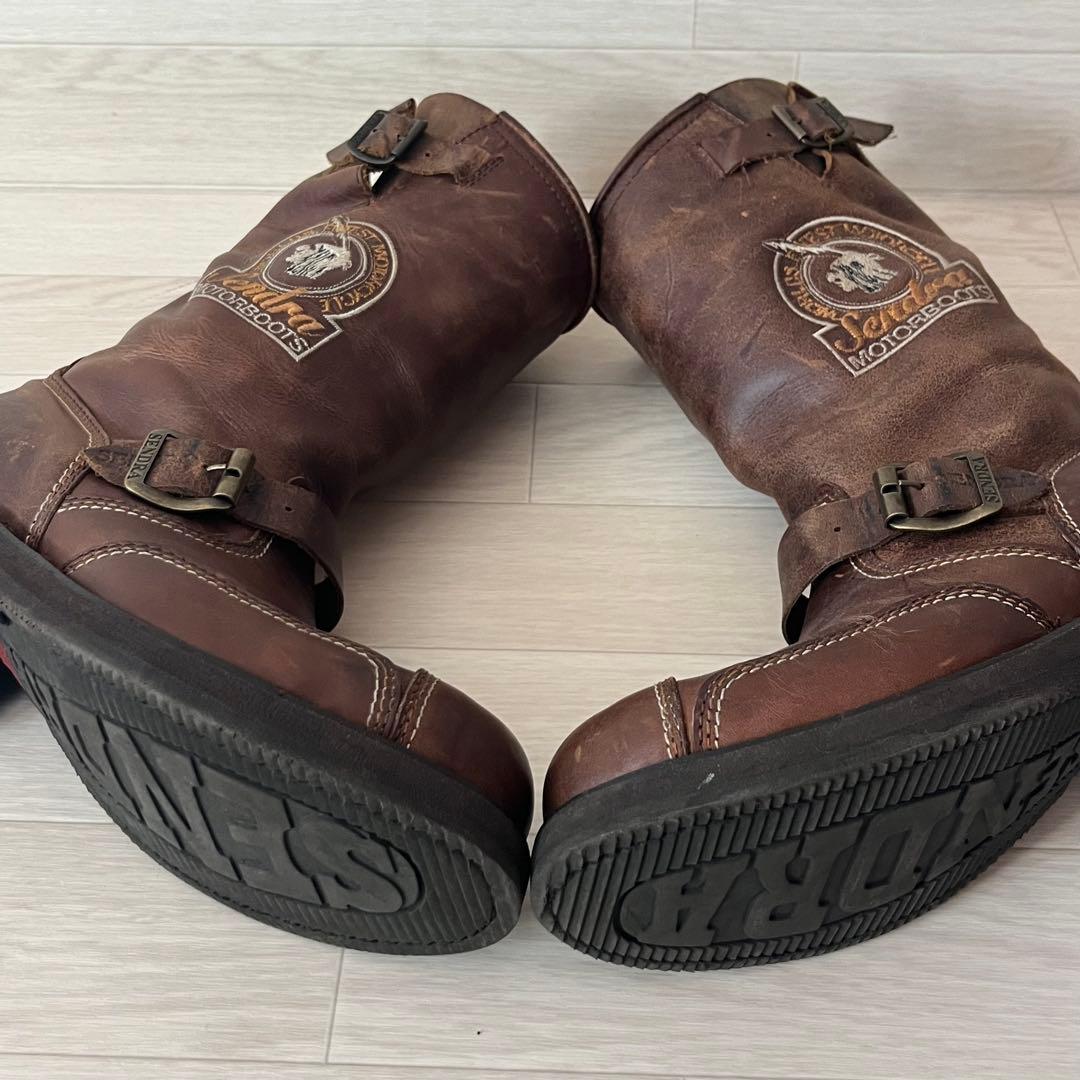 【ベッカム愛用】センドラ Sendra エンジニアブーツ ロゴ刺繍 漢 EU40