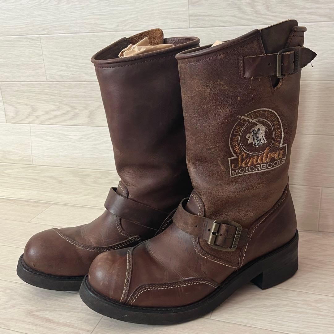 【ベッカム愛用】センドラ Sendra エンジニアブーツ ロゴ刺繍 漢 EU40