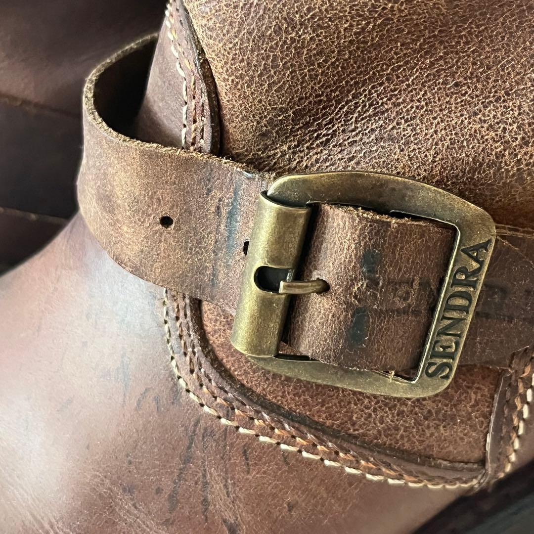 【ベッカム愛用】センドラ Sendra エンジニアブーツ ロゴ刺繍 漢 EU40