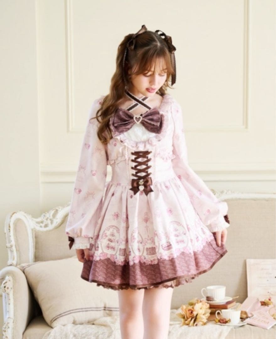 リズリサLIZLISAMelty Chocolateワンピースピンクセットアップ