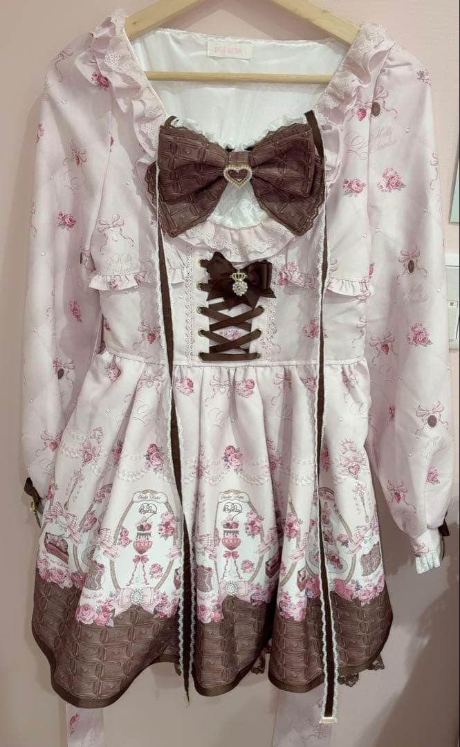 リズリサLIZLISAMelty Chocolateワンピースピンクセットアップ