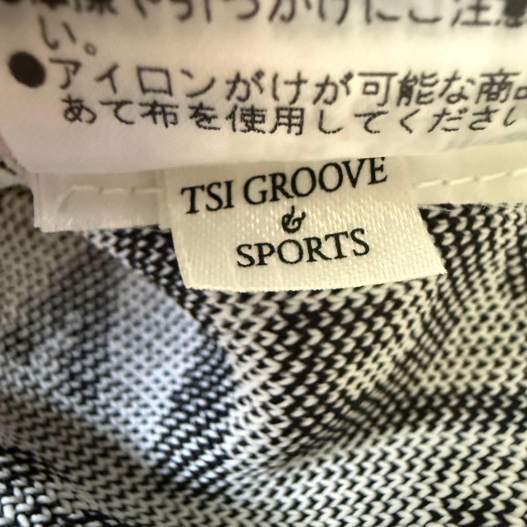 美品　パーリーゲイツ　ニット　総柄　黒　白　S〜M相当　ロゴデザイン　4