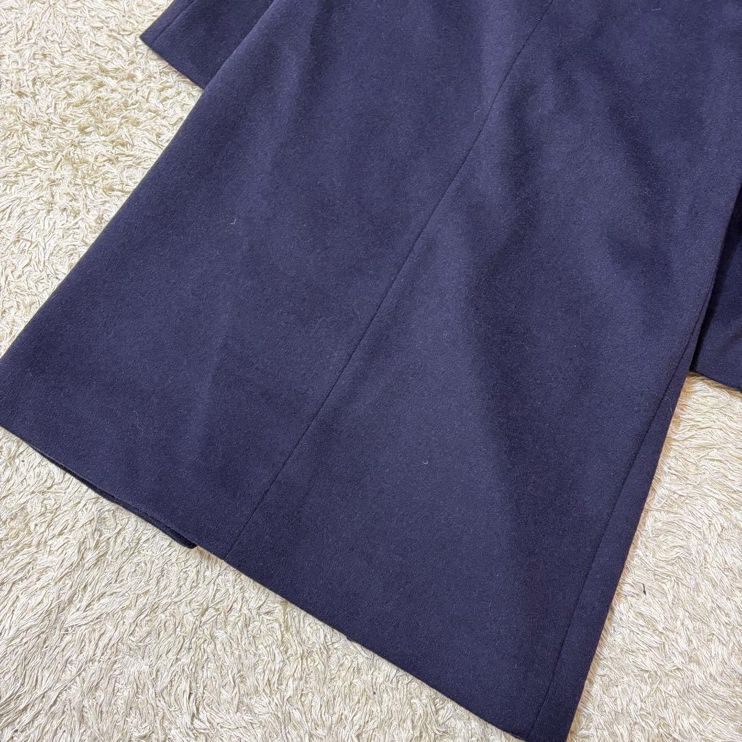 新品 PLST ウールモッサカラーレスコート Sサイズ ネイビー