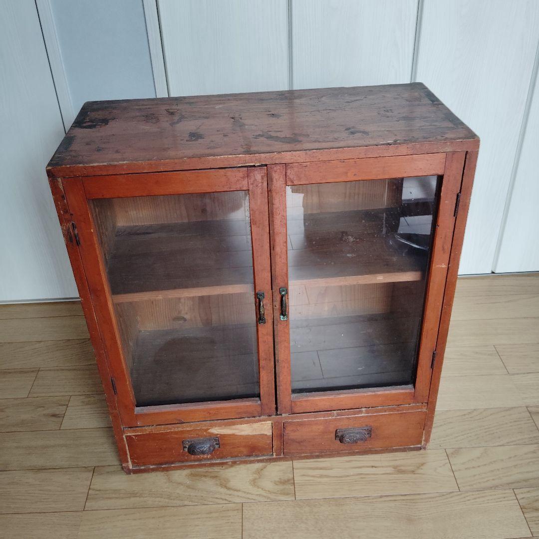 木製食器棚　時代箪笥　コレクションケース