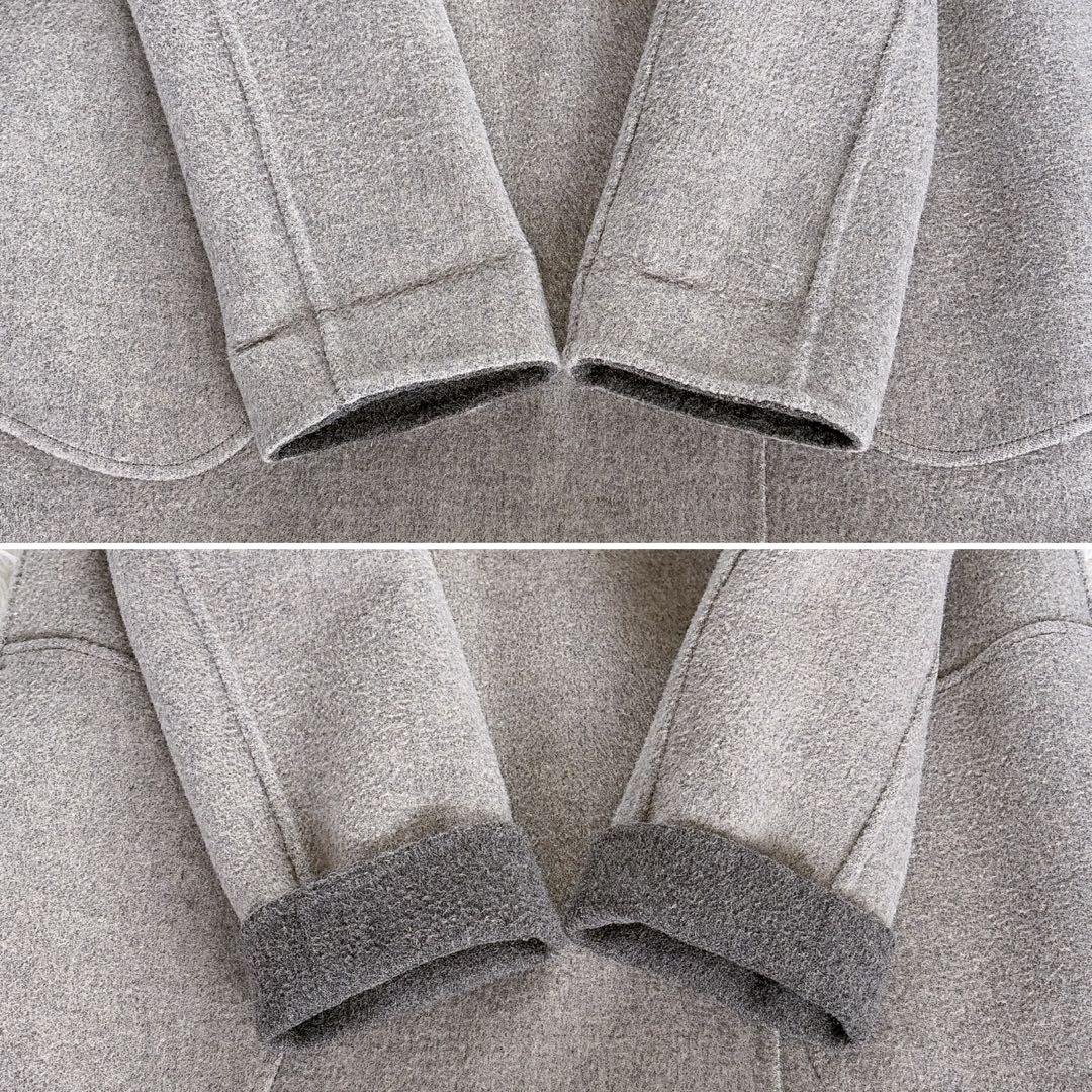 美品✨【セオリー】カシミヤウール リバーシブル ダブルフェイスフードコートグレー