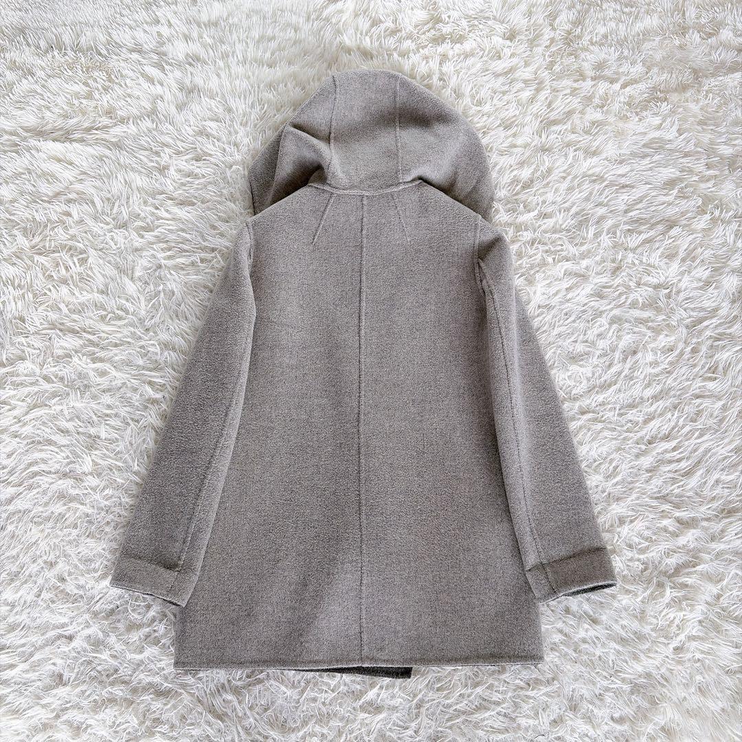美品✨【セオリー】カシミヤウール リバーシブル ダブルフェイスフードコートグレー