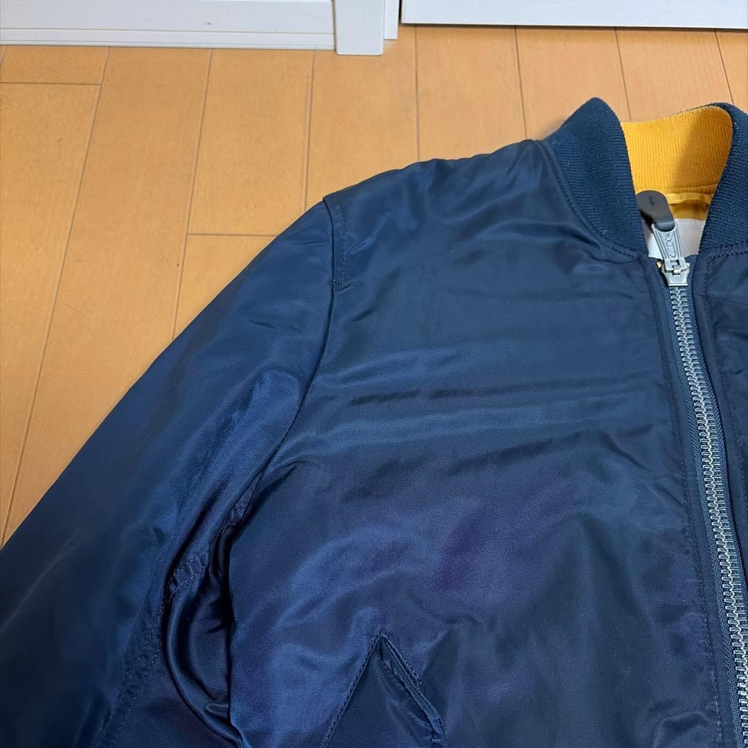 【美品】ALPHA MA-1フライトジャケット ネイビー M ブラッドチット