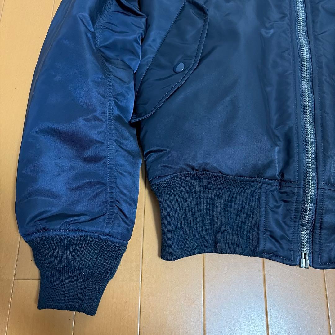 【美品】ALPHA MA-1フライトジャケット ネイビー M ブラッドチット