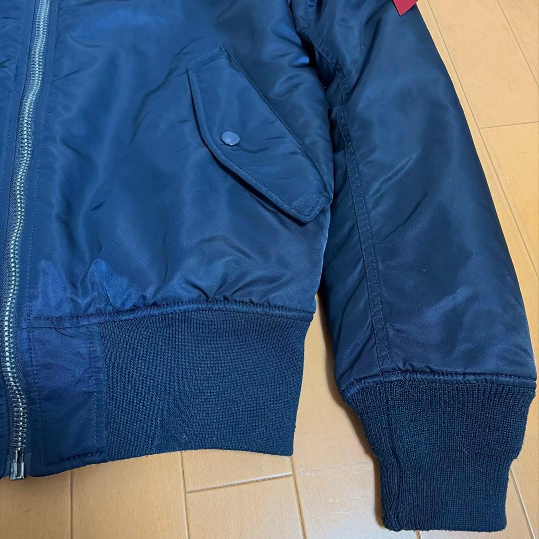 【美品】ALPHA MA-1フライトジャケット ネイビー M ブラッドチット