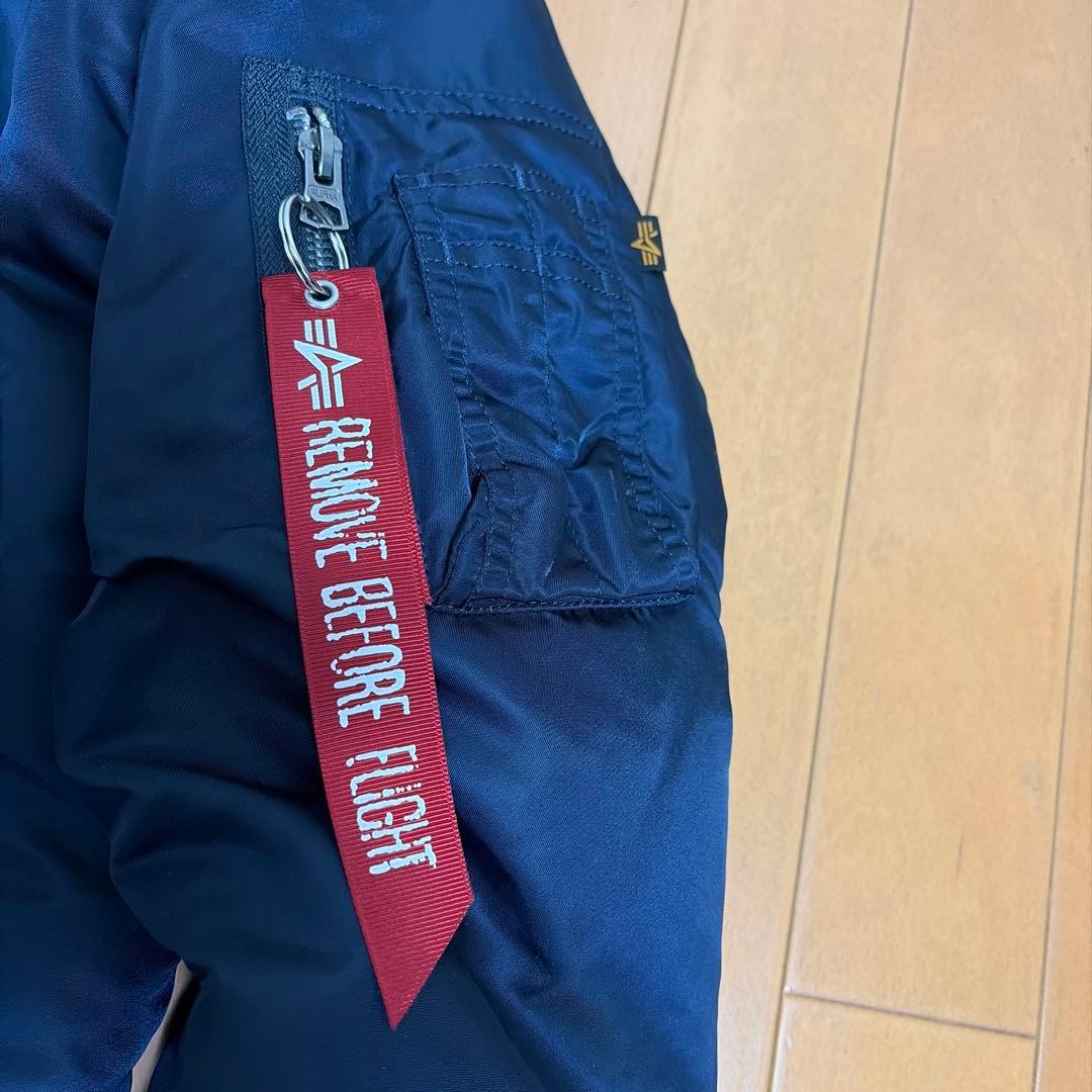 【美品】ALPHA MA-1フライトジャケット ネイビー M ブラッドチット